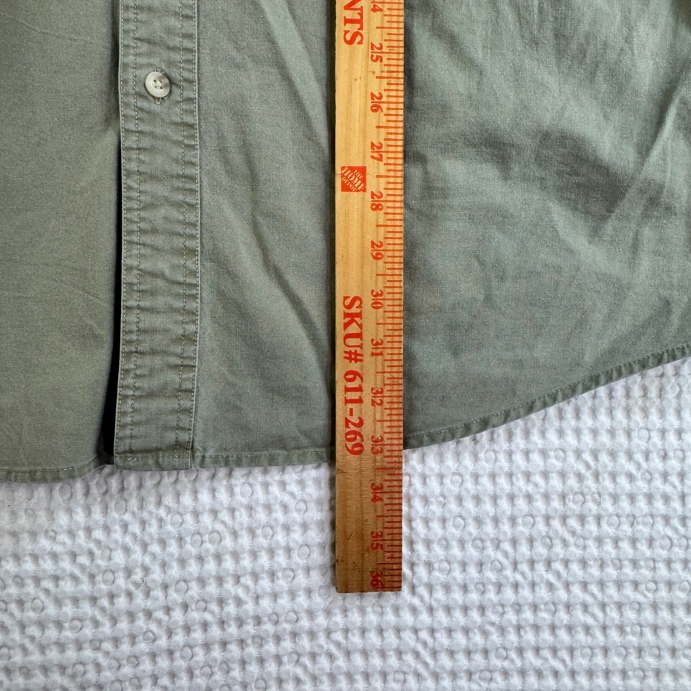 LL Bean Mens Large Tall Short Sleeve Button Down Utility Shirt Sage Green VTG - Picture 5 of 10
